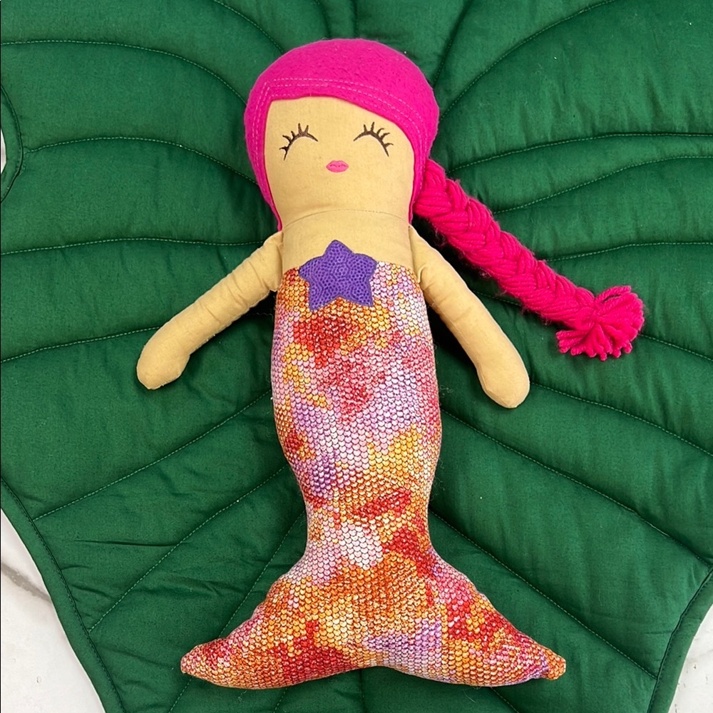 Mermaid plush doll, Made on Maui, Hawaii.